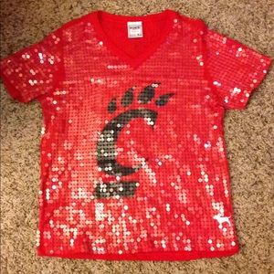 Victoria's Secret Red sequined collegiate shirt